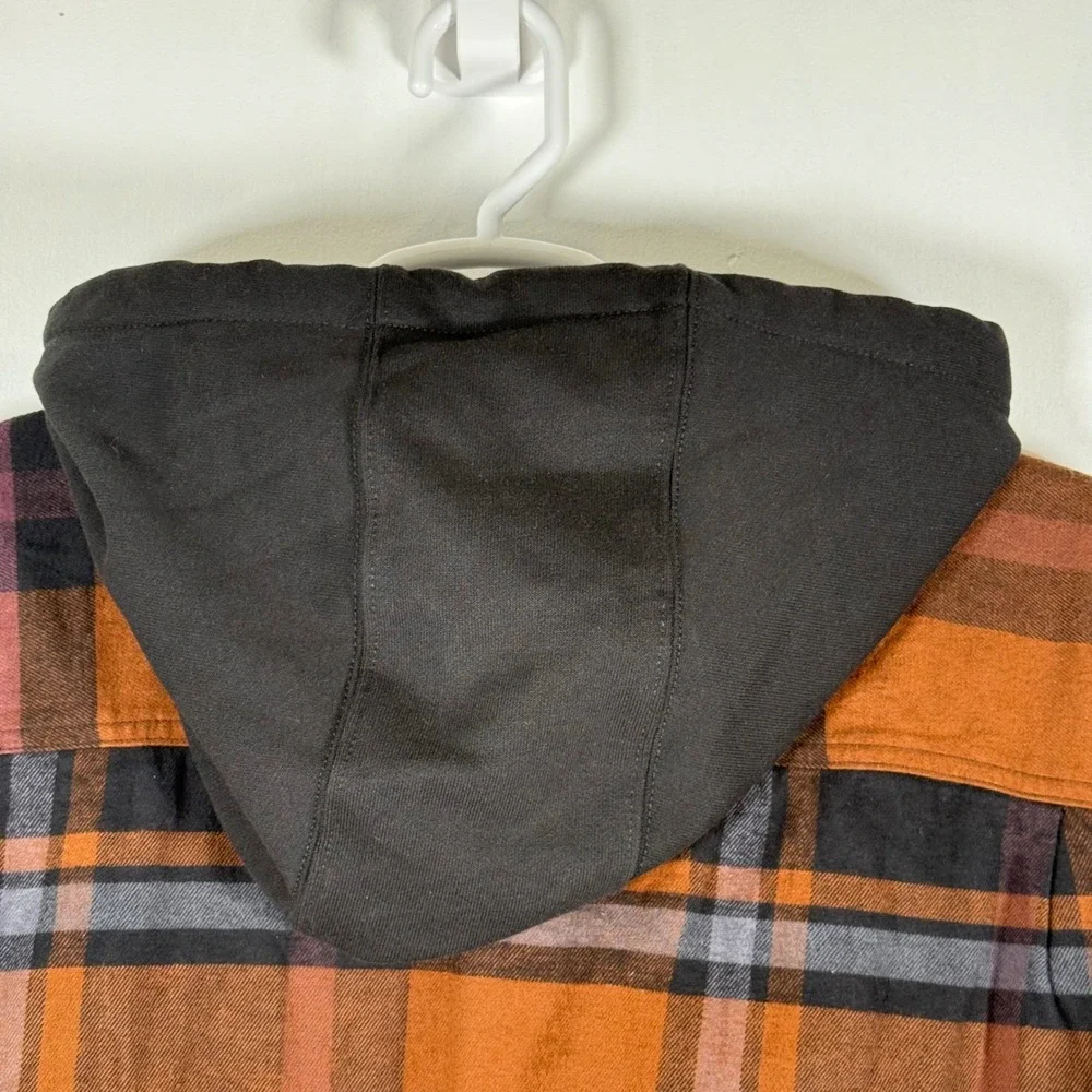 Carhartt Rugged Flex Relaxed Fit Fleece Lined Flannel Hooded Shirt XL TJ5621-M